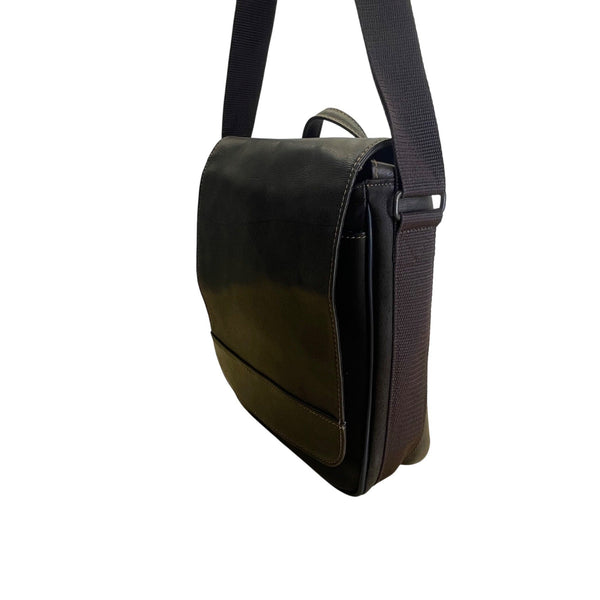 Wilsons Leather Brown Leather With Adjustable Strap & Top Handle Messenger Bag