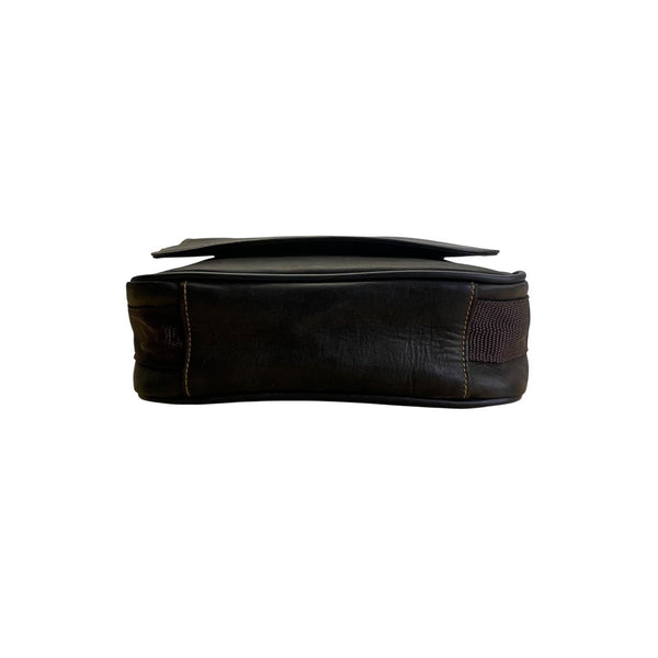 Wilsons Leather Brown Leather With Adjustable Strap & Top Handle Messenger Bag