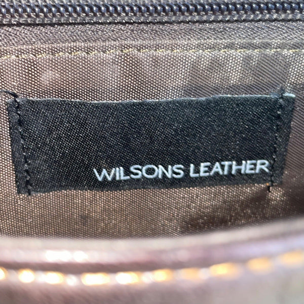 Wilsons Leather Brown Leather With Adjustable Strap & Top Handle Messenger Bag