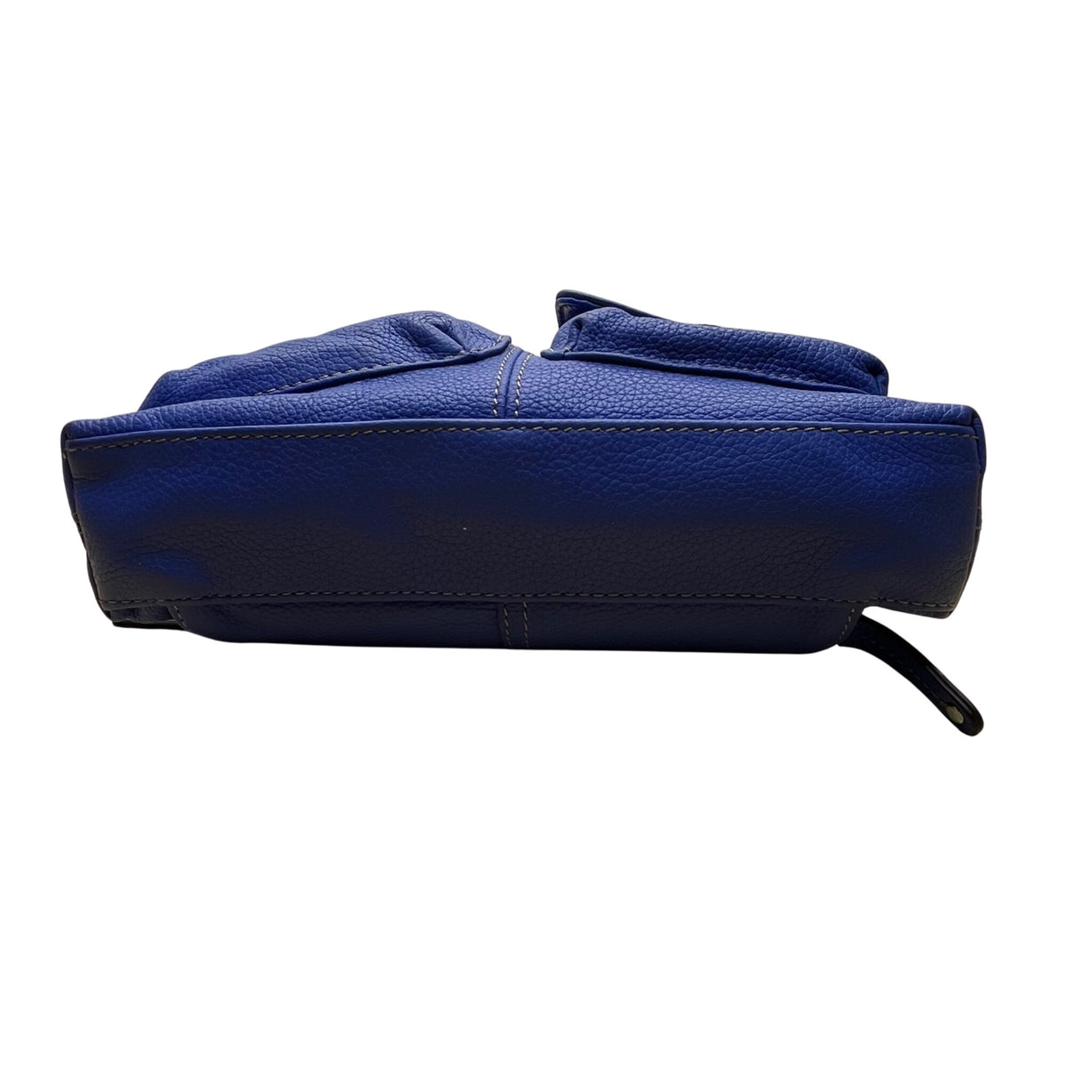 Tignanello Women’s Blue Leather Zip Front Pocket Adjustable Strap Shoulder Bag