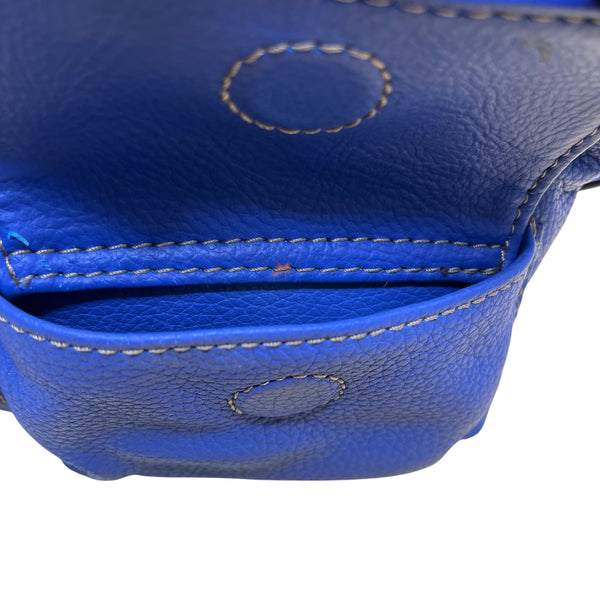 Tignanello Women’s Blue Leather Zip Front Pocket Adjustable Strap Shoulder Bag