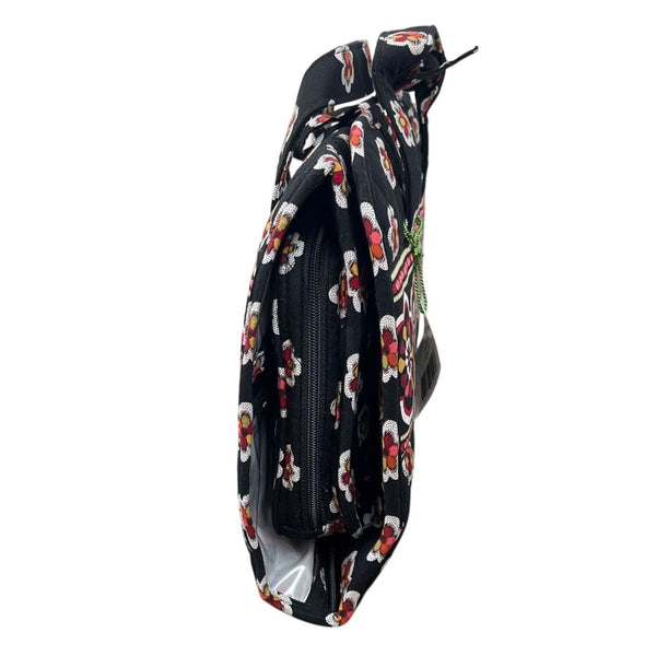 Vera Bradley Women’s Black Floral Hanging Organizer With Clear Pockets Sz M