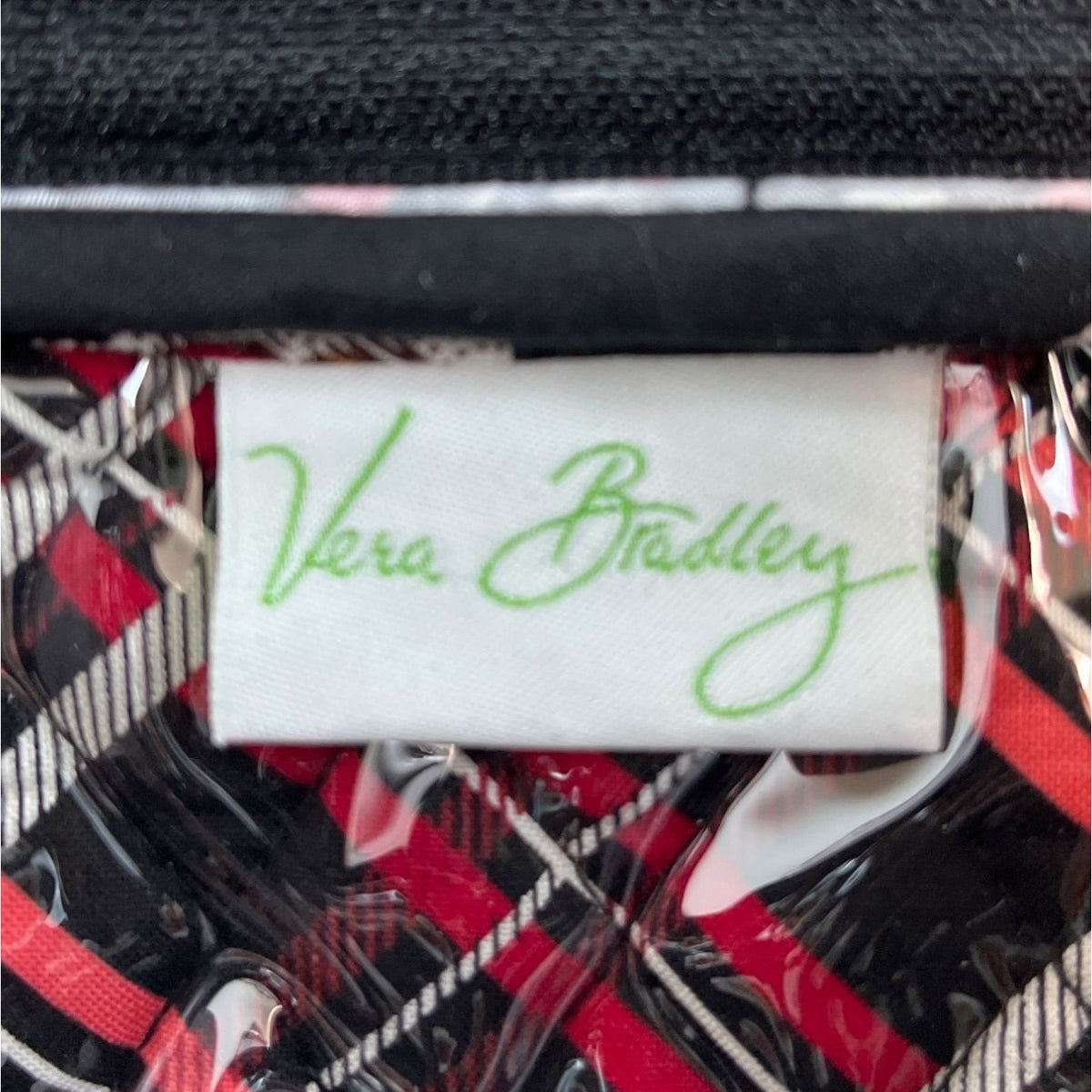 Vera Bradley Women’s Black Floral Hanging Organizer With Clear Pockets Sz M