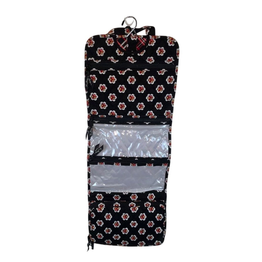 Vera Bradley Women’s Black Floral Hanging Organizer With Clear Pockets Sz M