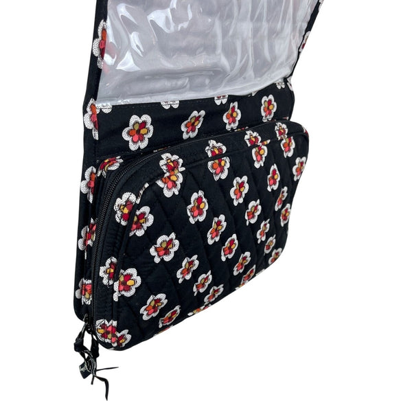 Vera Bradley Women’s Black Floral Hanging Organizer With Clear Pockets Sz M