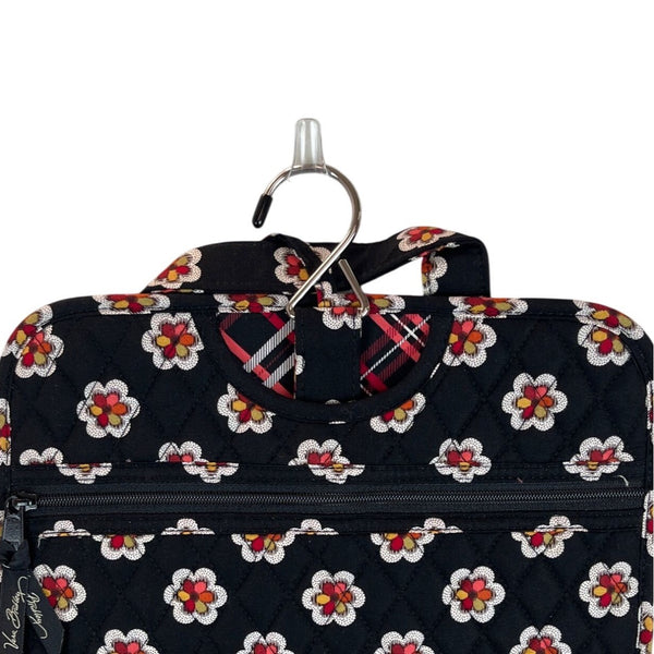 Vera Bradley Women’s Black Floral Hanging Organizer With Clear Pockets Sz M