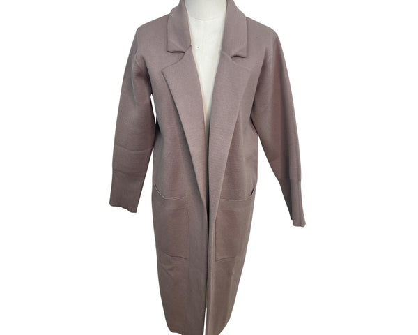 Anrabess Women's Open Front Knit Long Cardigan With Pockets Sz S - New