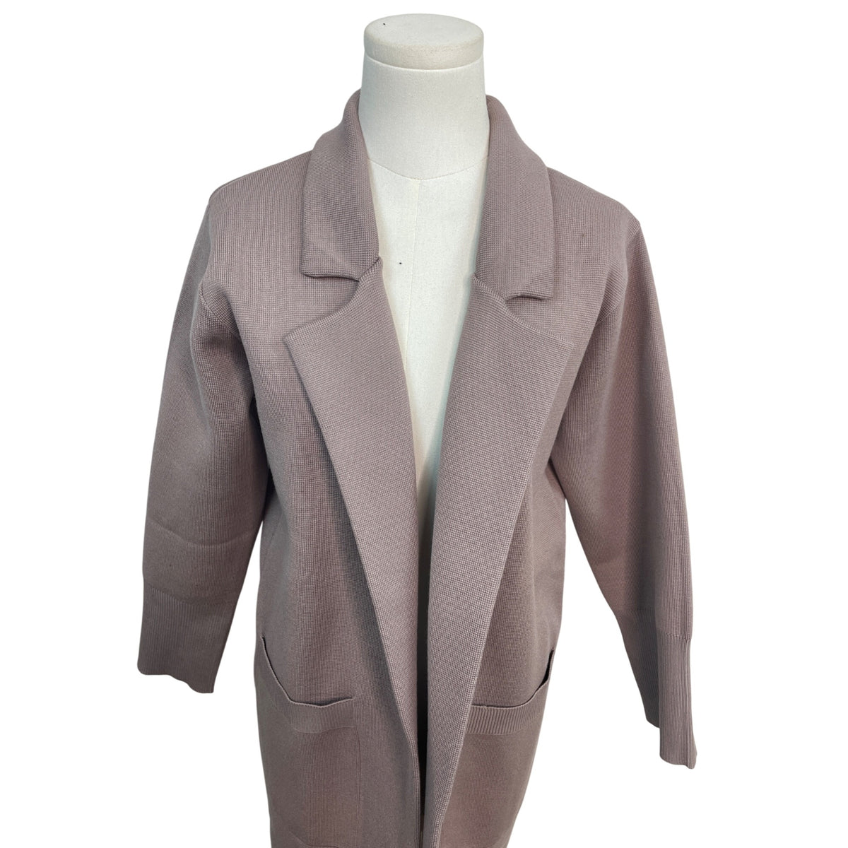 Anrabess Women's Open Front Knit Long Cardigan With Pockets Sz S - New