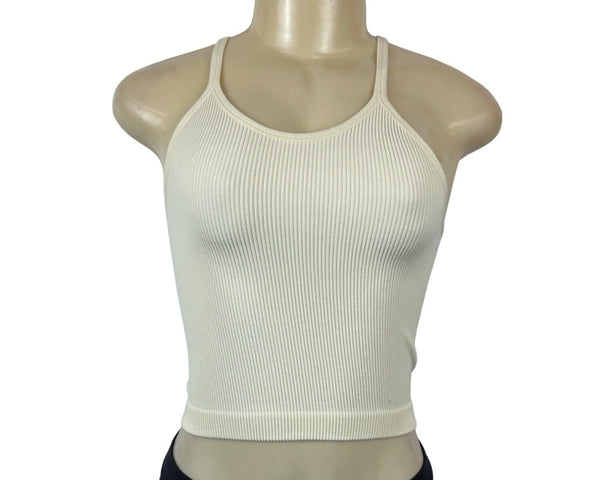 Adodos Womens Ribbed Knit Tank Top White Sz XS/S