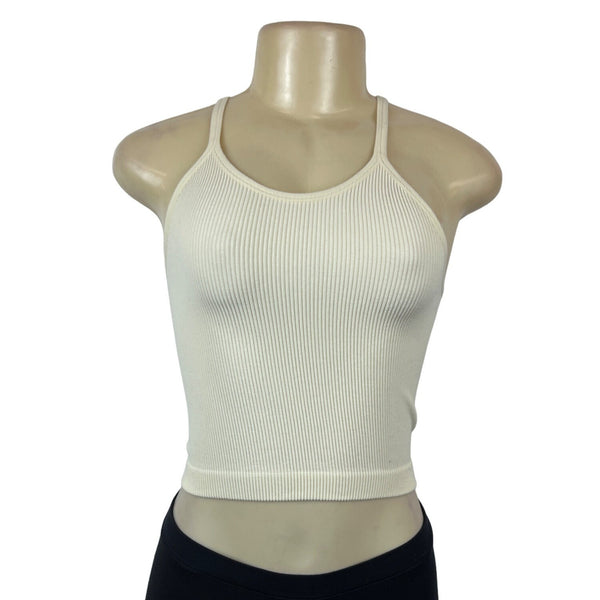 Adodos Womens Ribbed Knit Tank Top White Sz XS/S