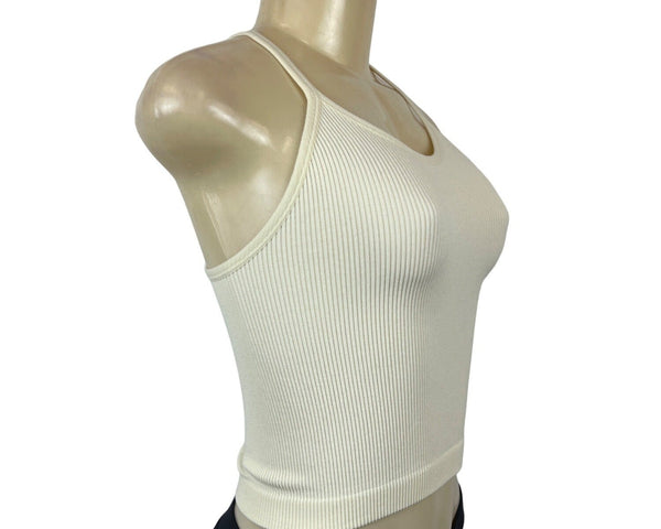 Adodos Womens Ribbed Knit Tank Top White Sz XS/S