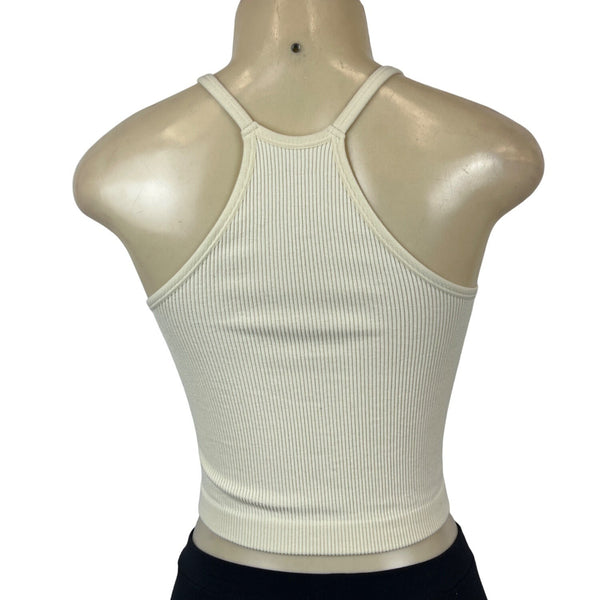 Adodos Womens Ribbed Knit Tank Top White Sz XS/S