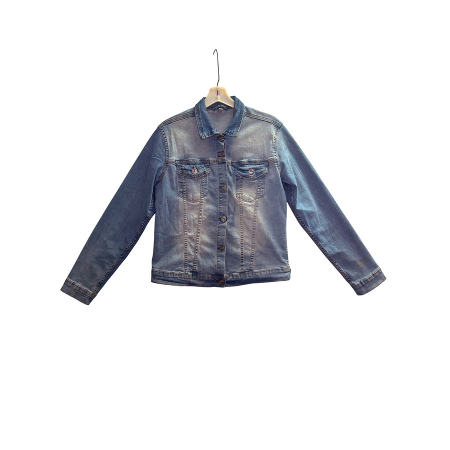 ZeeMan Womens Blue Denim Jacket Button-Up Long Sleeve Classic Casual Cotton Blend Size 42