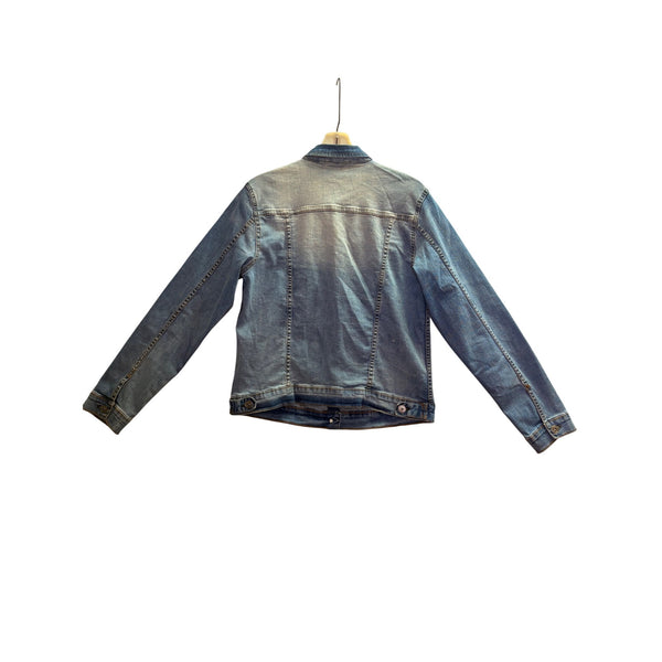 ZeeMan Womens Blue Denim Jacket Button-Up Long Sleeve Classic Casual Cotton Blend Size 42