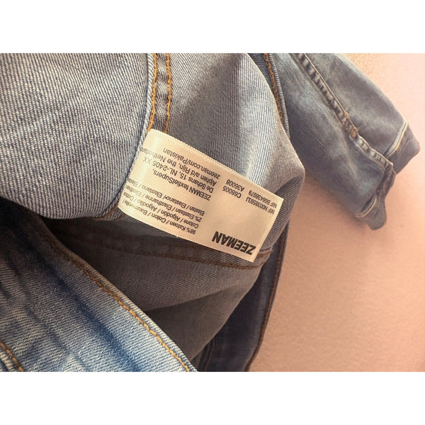 ZeeMan Womens Blue Denim Jacket Button-Up Long Sleeve Classic Casual Cotton Blend Size 42