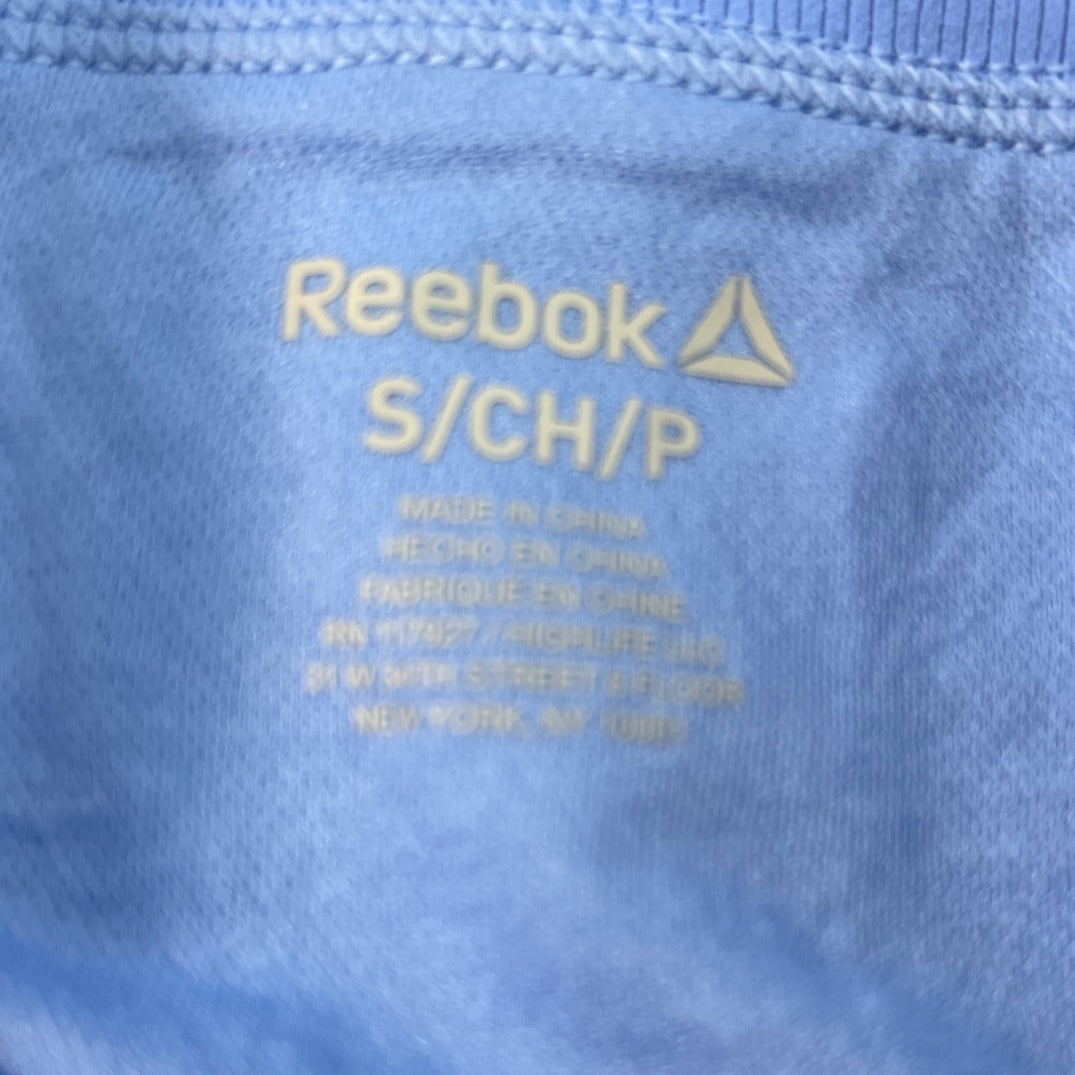 Reebok Women's Slim Fit Geometric Blue Pattern Shorts Size S
