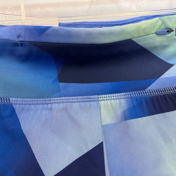 Reebok Women's Slim Fit Geometric Blue Pattern Shorts Size S