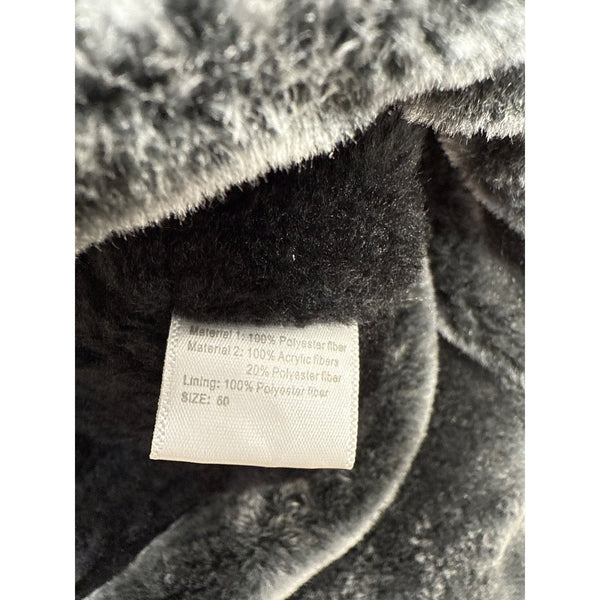 Mens Winter Black Fur-Lined Aviator Hat With Adjustable Ear Flaps & Reflective Stripe