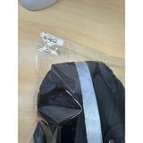 Mens Winter Black Fur-Lined Aviator Hat With Adjustable Ear Flaps & Reflective Stripe