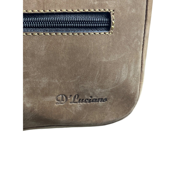 D Luciano Women's Light Brown Suede Leather Shoulder Bag Sz S