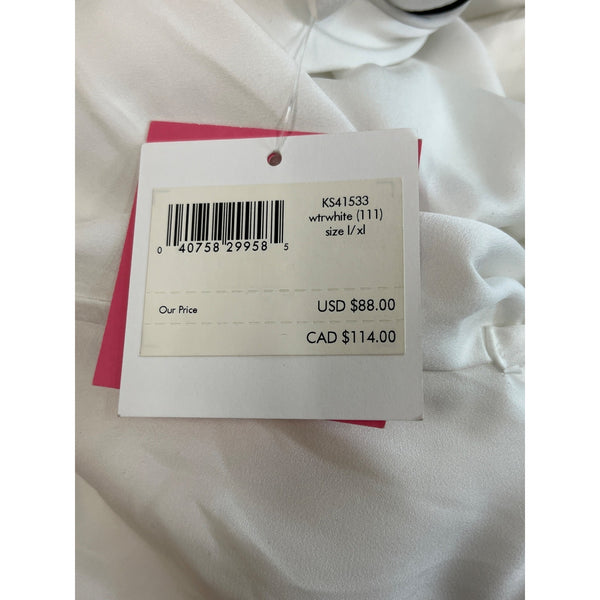 Kate Spade New York White Mrs. Embroidered Initials Bathrobe Sz L/XL - New