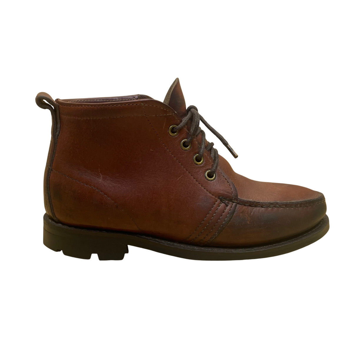 Orvis Men’s Brown Leather Lace-Up Classic Design Moc Toe Ankle Boots Size 9E