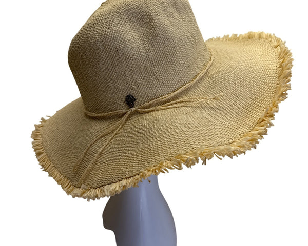 Tommy Bahamas Wide-Brimmed Beige Straw Sun Hat For Woman