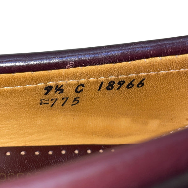 Barrie Men’s Burgundy Leather Hand-Sewn Penny Loafers Slip-On Shoes Size 9.5