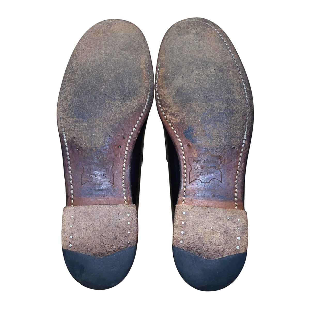 Barrie Men’s Burgundy Leather Hand-Sewn Penny Loafers Slip-On Shoes Size 9.5