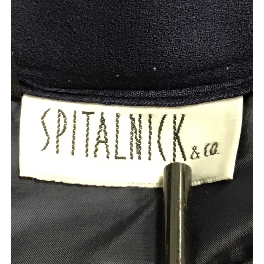 Vintage Spitalnick Womens Navy Wool Pleated Midi Skirt Asymmetrical Hem Size 4