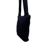 The Sak Women’s Navy Blue Crochet Zipper Closure Double Strap Shoulder Bag Sz M