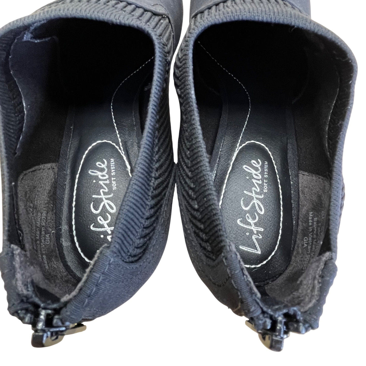 LifeStride Women’s Black Fabric Upper Ankle Shoes Gia Micron Booties Size 8M