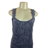 Elegant Womens Sleeveless Lace & Chiffon Maxi Dress With Ruffled Hem Size S