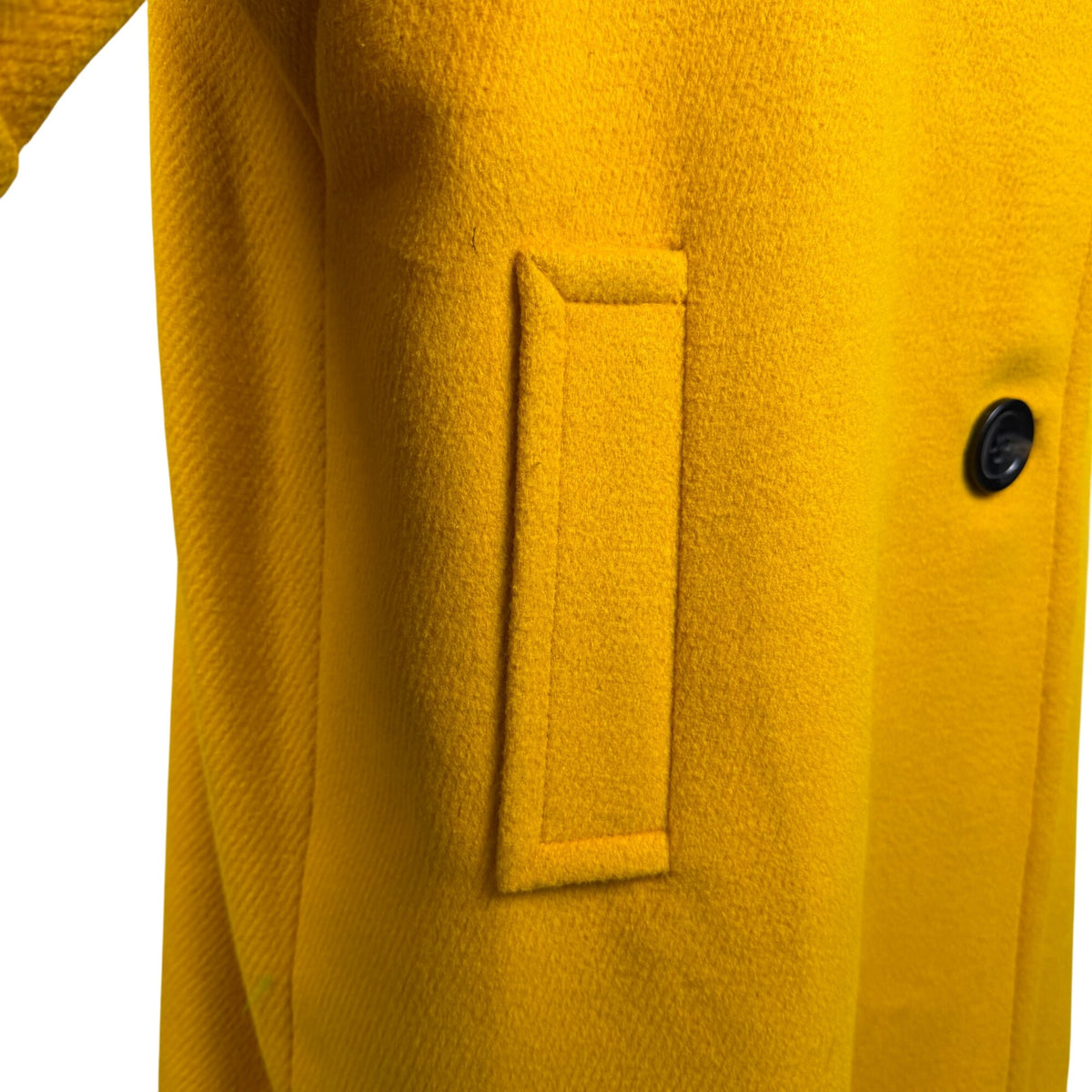 Talbots Women’s Yellow Wool Blend Coat Black Buttons Stylish & Warm Size 18WP