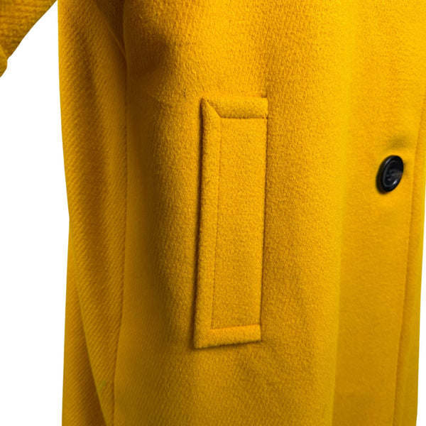 Talbots Women’s Yellow Wool Blend Coat Black Buttons Stylish & Warm Size 18WP