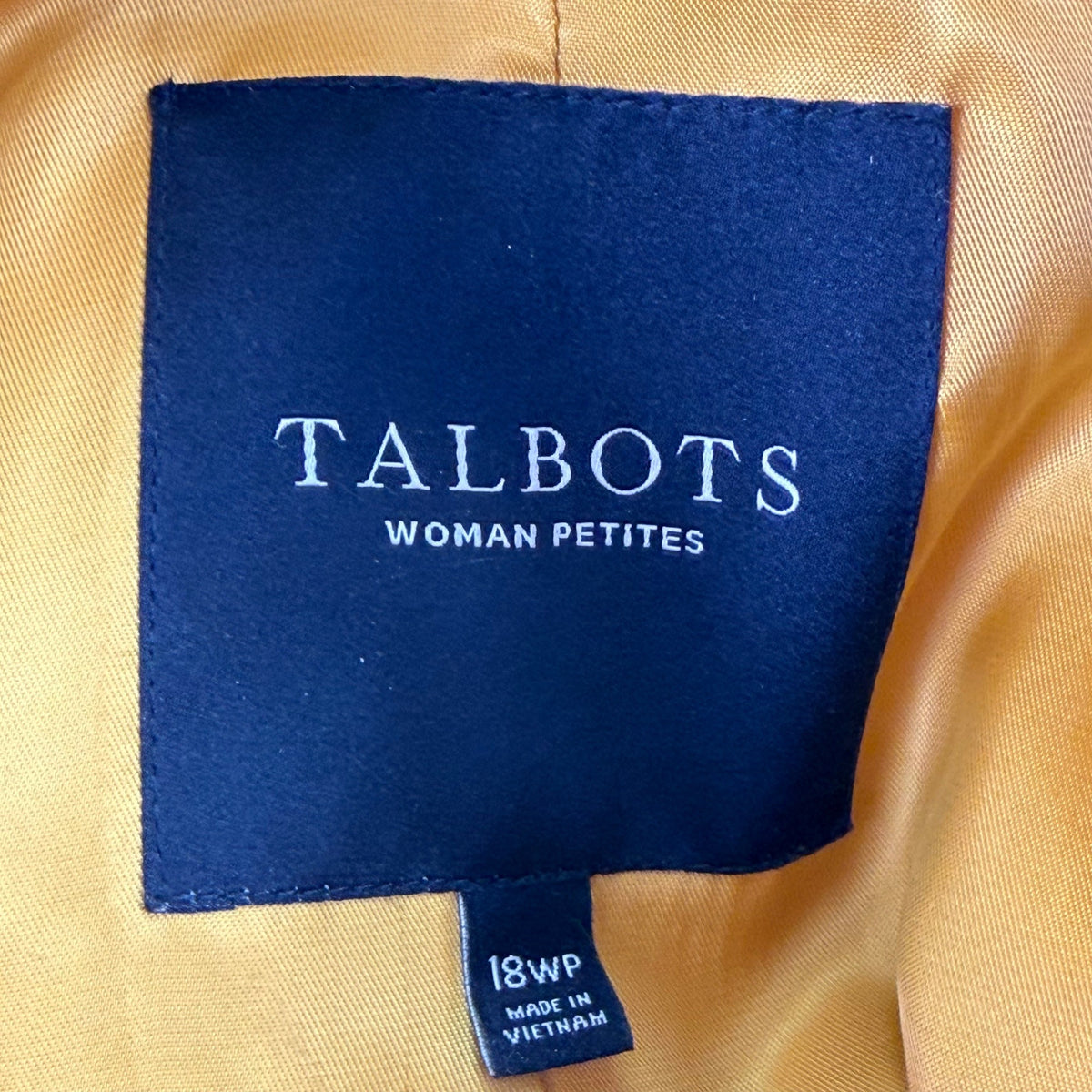 Talbots Women’s Yellow Wool Blend Coat Black Buttons Stylish & Warm Size 18WP