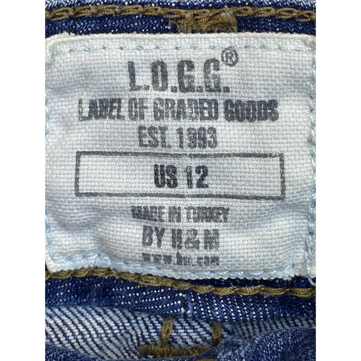 L.O.G.G. Womens Blue Denim Mini Skirt Distressed Pockets Casual Size 12