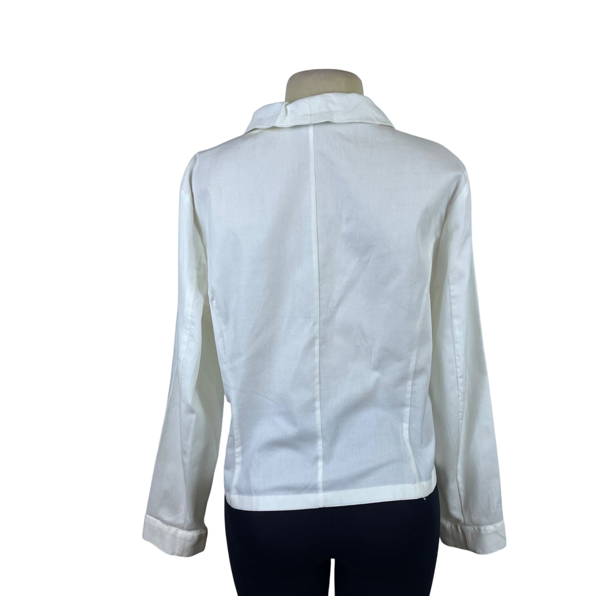 Jones York Signature Women's White Cotton Ruffled Button Up Blouse Size XL