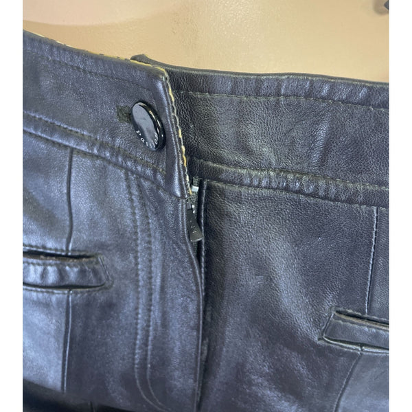 Passion Women's Dark Brown Faux Leather Cropped Pants Sz M/L - NWT