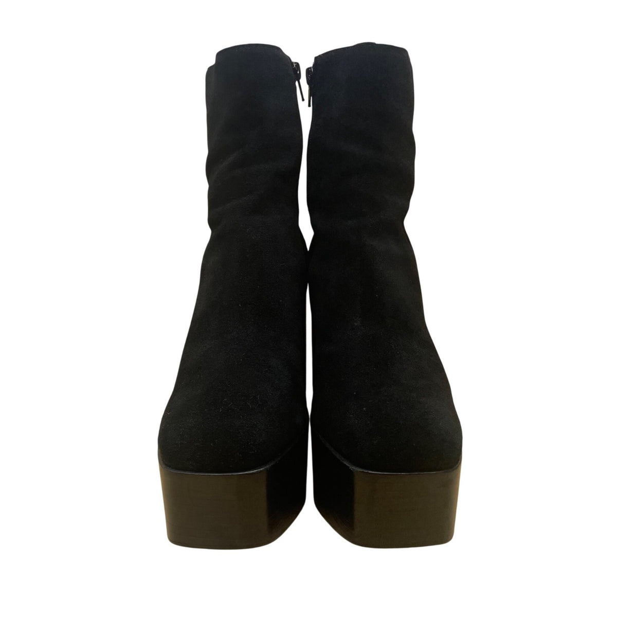 Aqua Women’s Black Leather Platform High Block Heel Maya Ankle Boots Size 9.5M