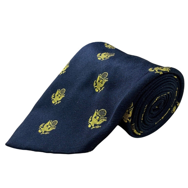 Resilio Mens Navy & Yellow Woven Polyester Patterned Tie