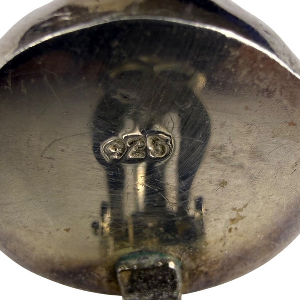 Vintage Sterling Silver Hammered Clip-On Ball Earrings Retro Style Jewelry