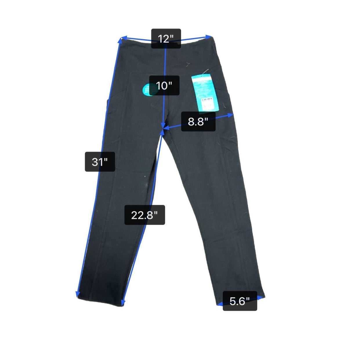 Marika Womens Black Capri Leggings With Pockets Small Stretchy Activewear