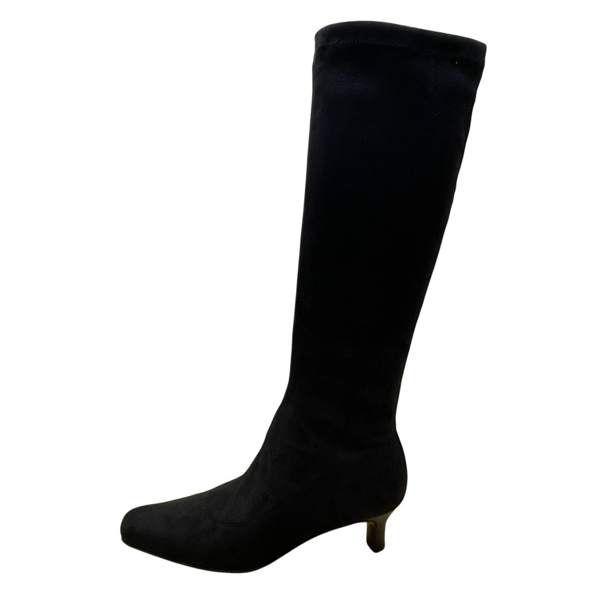 Boden Made In Italy Women’s Black Faux Suede Mid-Heel Knee-High Boots Size 38