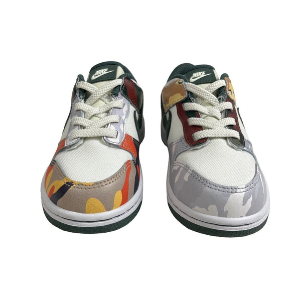 Nike Kids Dunk Low GS Sail Multi Camo Sneakers Size 9
