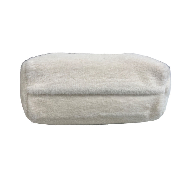 Dieweier Girls Fashion Bag Faux Fur Chain Top Handle White Large Capacity