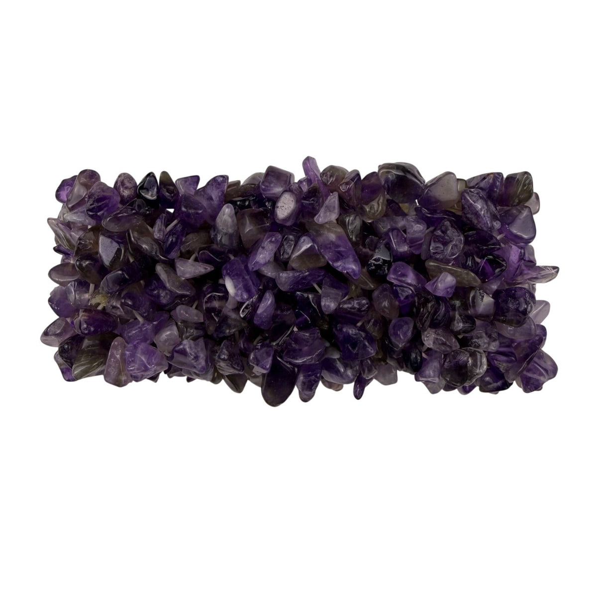 Amethyst Purple Natural Stone Bracelet Stretch Band Unique Chunky Boho Design