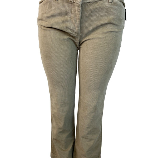 The Limited Womens Beige Corduroy Pants Mid-Rise Slim Fit Buttoned Size 6- New