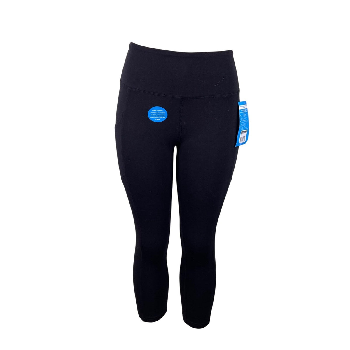 Marika Womens Black Capri Leggings With Pockets Small Stretchy Activewear