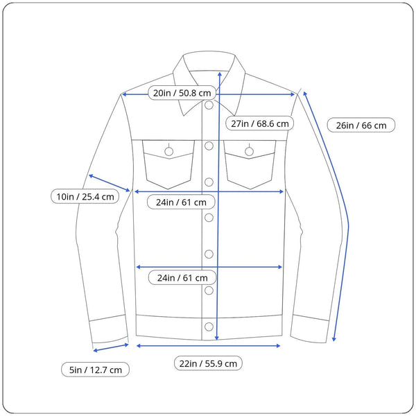 Mens Lands End Blue Denim Jacket Button-Up Size L 42-44